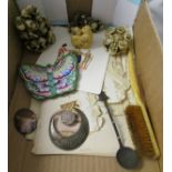 Box of interesting Oriental items to include erotic Netsuke