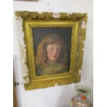 Late 19C oil - Study of young girl