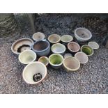 Large collection of ceramic planters