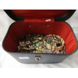 Vanity case of costume jewellery