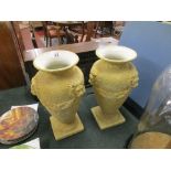 Pair of lion vases