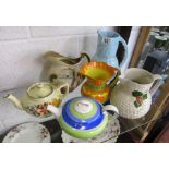 Collection of jugs & teapots, to include Shorter