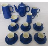 Moorcroft Powder Blue tea service for six, with jugs, etc