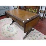 Reproduction leather-topped sofa table