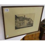 Etching 'A bit of Lavenham' signed Alfred Blundell (1883 to 1968) - L/E