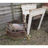 2 Painted Victorian fire surrounds & fire baskets