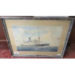 Steam ship print by Walter Thomas