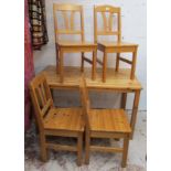 Pine table & 4 chairs