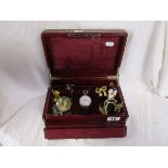 Box of jewellery to include silver pocket watch