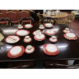 Large 'Red Domino' Midwinter dinner service