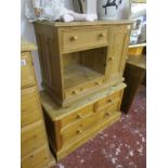 Small pine chest of drawers & another