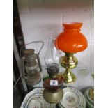 Collection of 3 oil lamps