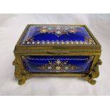 Brass trinket box with enamel decoration