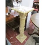 Marble-topped plant stand