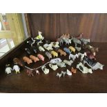 Large collection of leaded animals, etc