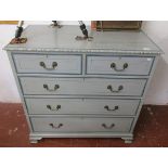 Edwardian solid mahogany & painted chest of 2 over 3 drawers