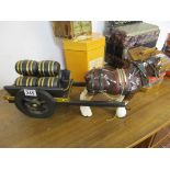 Shire horse & cart figure