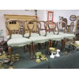 Set of 8 Antique balloon back chairs