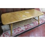 Ercol coffee table with lower rack