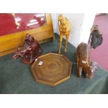 Group of collectables, to include leather camel