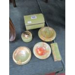 6 Piece green onyx desk set