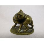 Small 19th Century Brass Dog in the style of Hogarth