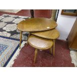 Ercol nest of 3 pebble tables