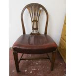 6 Wheatsheaf leather seated dining chairs