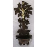 Ivory figure of Christ on Black Forest carving