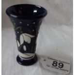 Small Moorcroft vase - Snowdrop flower design by Rachel Bishop