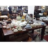 Large collection of glass, china etc (contents of table top)