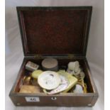 Victorian inlaid jewellery box & contents