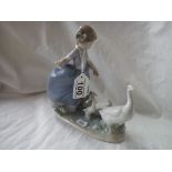 Lladro figure - Girl & geese