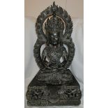 Tibetan bronze of Tara surrounded by a mandorla representing the Ring of Fire