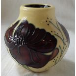 Moorcroft 'Chocolate Cosmos' miniature vase by Rachel Bishop