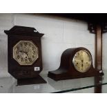 Oak mantle & wall clocks