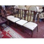 Set of 4 Chinese hardwood dining chairs