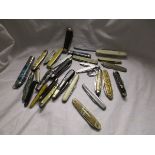 Box of vintage penknives