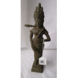 Bronze Khmer deity, Uma (Lady of the mountains) holding the sinuous corn sheath