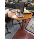 Shoolbred walnut octagonal centre table