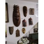 Collection of African tribal masks