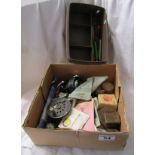 Box of fishing reels & equipment