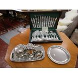 Collection of plated ware to include canteen of cutlery