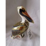 Crown Derby Pelican - Gold stopper