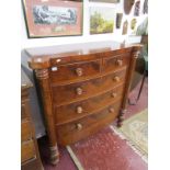 Very large Victorian mahogany chest of 2 over 3 drawers