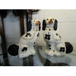 Large pair of Staffordshire dogs