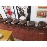 Interesting set of 6 metal stools