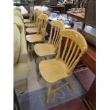 Set of 6 beach slat-back kitchen chairs