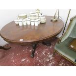 Victorian burr-walnut loo table - top A/F