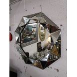Ornate octagonal wall mirror